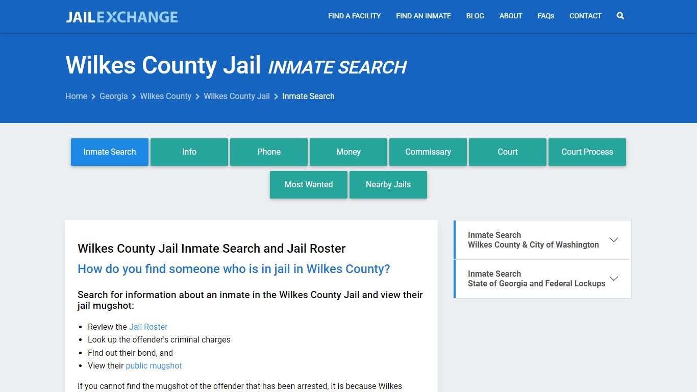 Inmate Search: Roster & Mugshots - Wilkes County Jail , GA