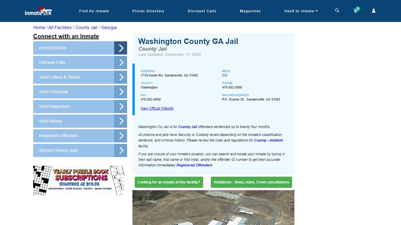 Washington County GA Jail - Inmate Locator - Sandersville, GA
