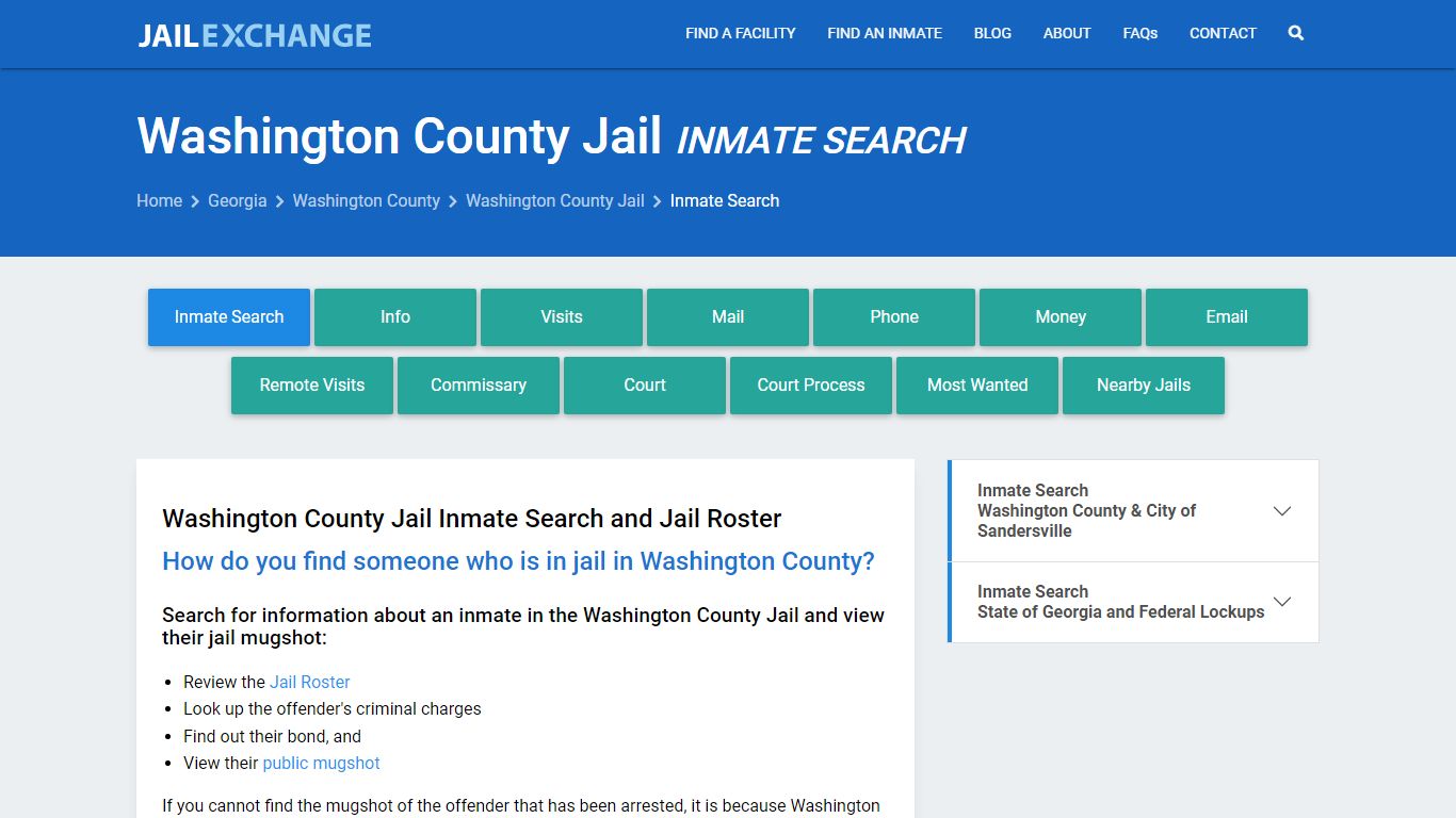Inmate Search: Roster & Mugshots - Washington County Jail, GA